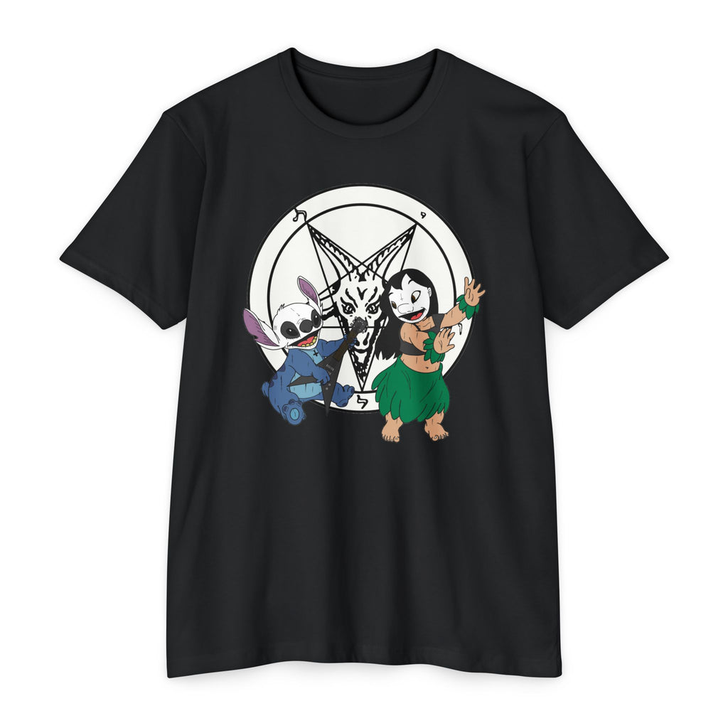Black Metal Lilo and Stitch Tee