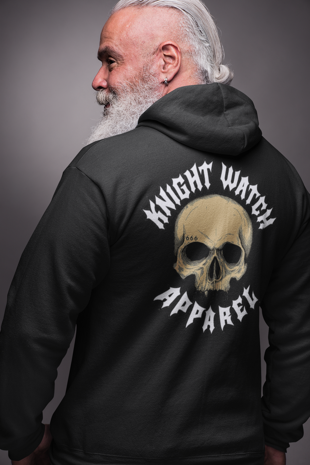 Knight Watch Apparel White Font Logo Hoodie