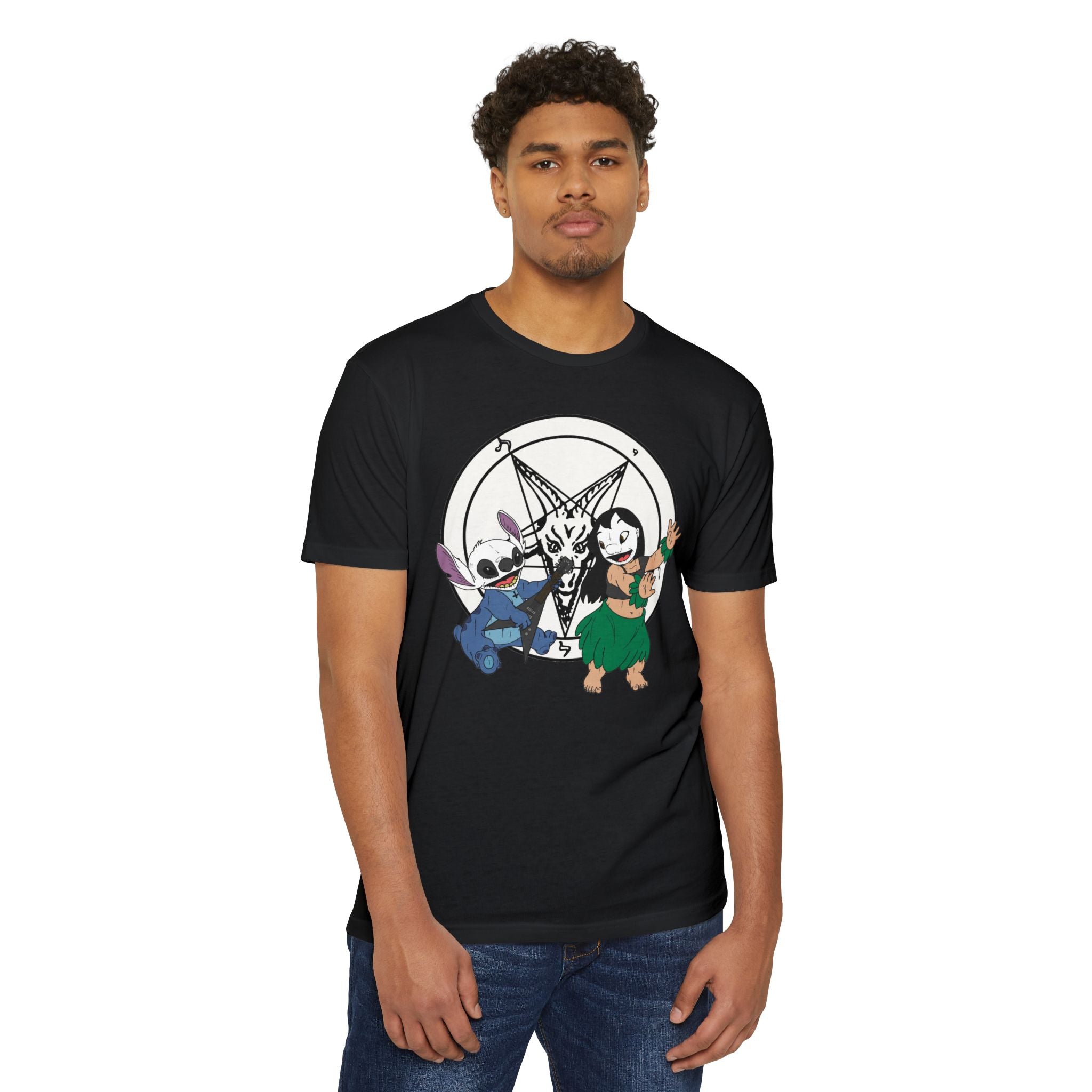 Black Metal Lilo and Stitch Tee