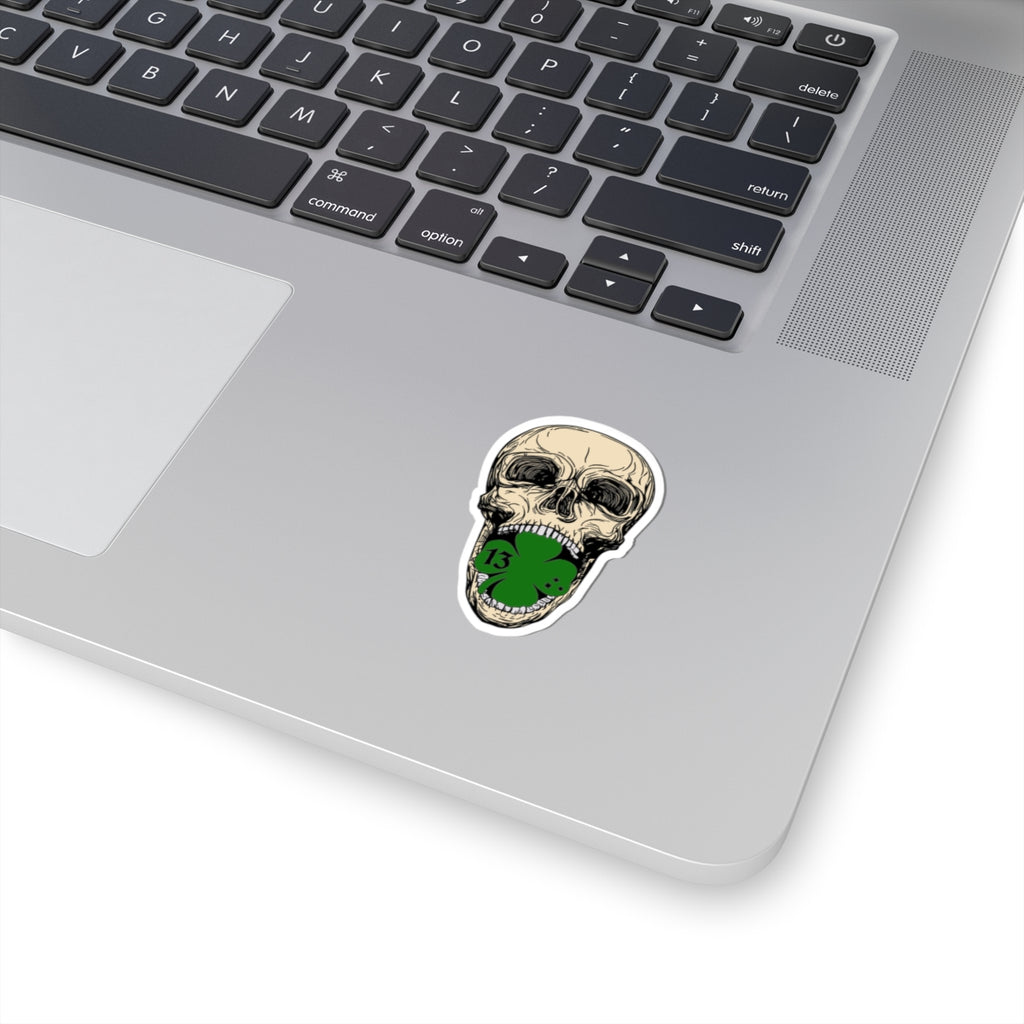 Shootin Newton Skull with Shamrock Sticker