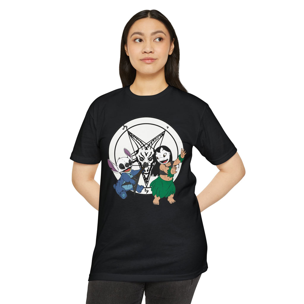 Black Metal Lilo and Stitch Tee